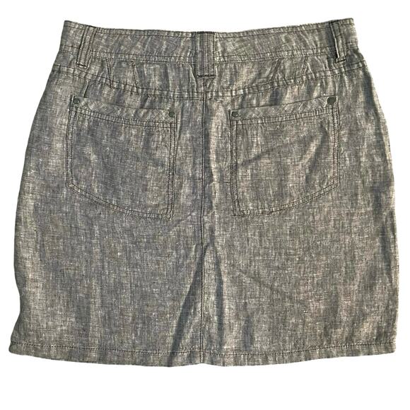 Horny Toad Size 2 Lithe Venti Charcoal Chambray Mini Skirt Linen Grey Gray - Picture 3 of 5